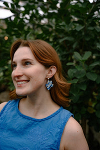 Petunia Earrings - Greek Goddess Blue