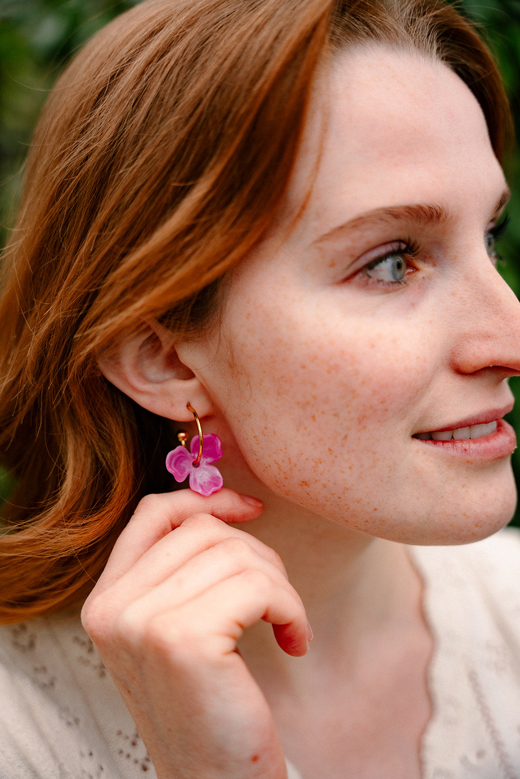 Magnolia Hoops - Hibiscus