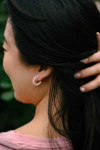 Micro Cam Mini Hoops - Powder Pink Dot
