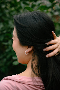 Micro Cam Mini Hoops - Powder Pink Dot