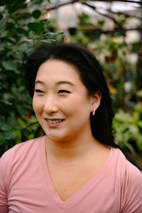 Micro Cam Mini Hoops - Powder Pink Dot