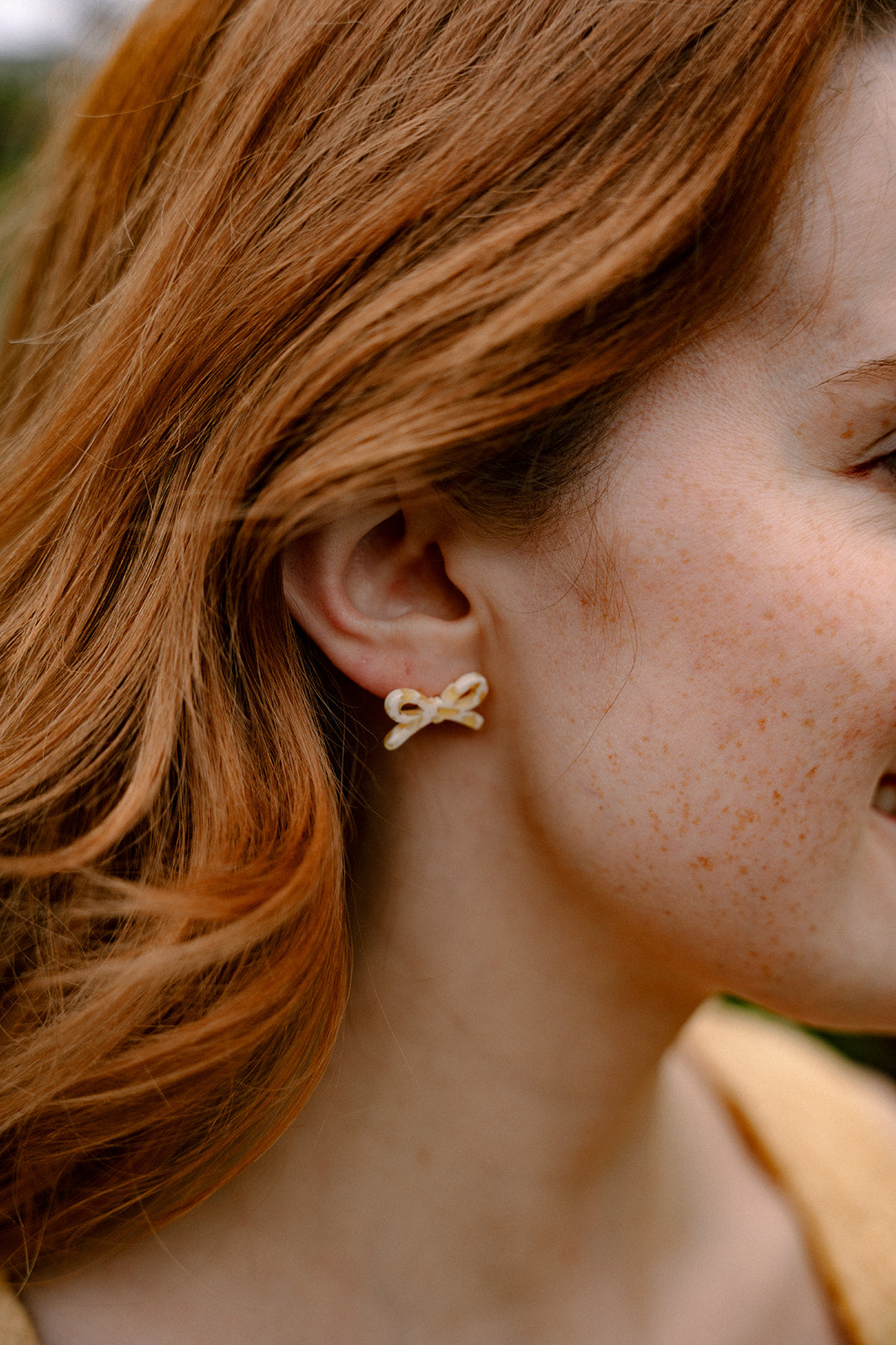 Bowie Studs - Buttercream Dot