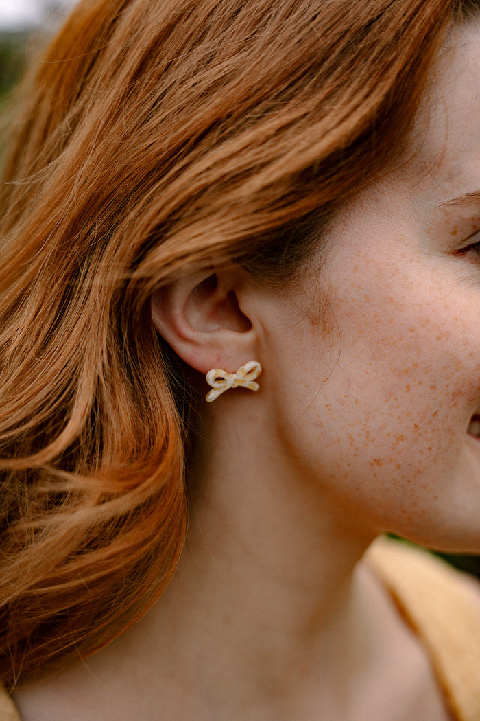 Bowie Studs - Buttercream Dot