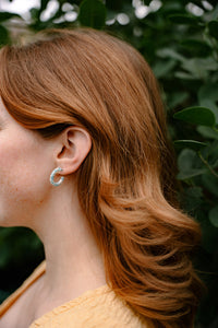 Micro Cam Mini Hoops - Pastel Blue Dot