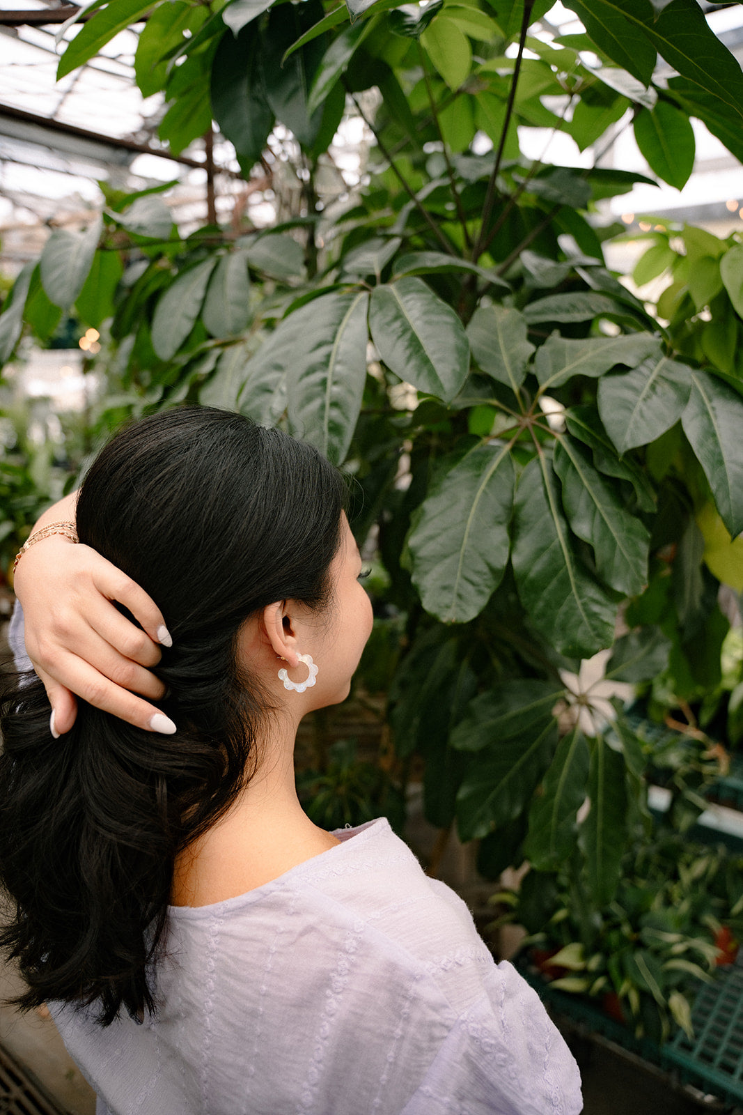 Flora Mini Hoops - Opalite