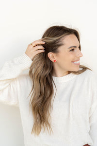 Hand Drawn Heart Studs - Bubblegum Bliss