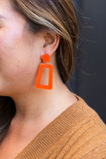 Avery Earrings - Orange Glitter