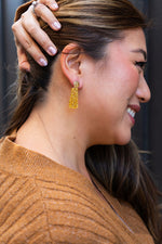 Mia Mini Earrings - Yellow Gold Glitter