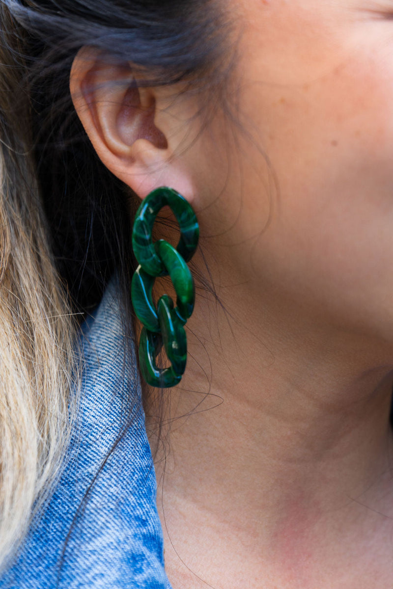 Brooklyn Earrings - Forest Green