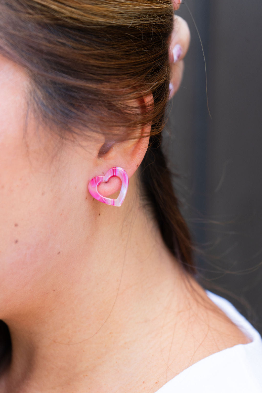 Sweet Heart Studs - Pink Punch