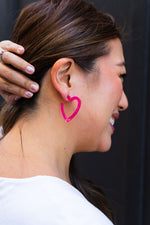 Heart Hoops - Hot Pink