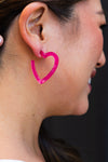 Heart Hoops - Hot Pink