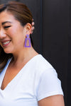 Avery Earrings - Purple Glitter