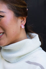 Christmas Tree Studs - Light Pink Sparkle