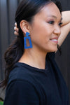 Avery Earrings - Blue Glitter