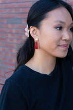 Mia Mini Earrings - Red Glitter