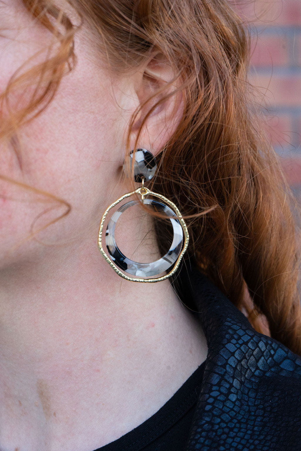 Georgia Earrings - Ivory & Slate