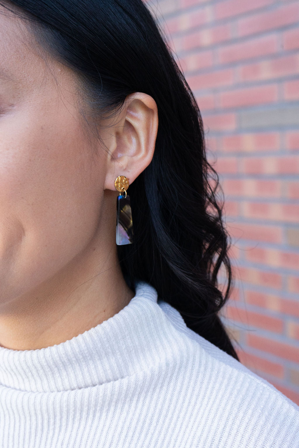 Mia Mini Earrings - Midnight Opal