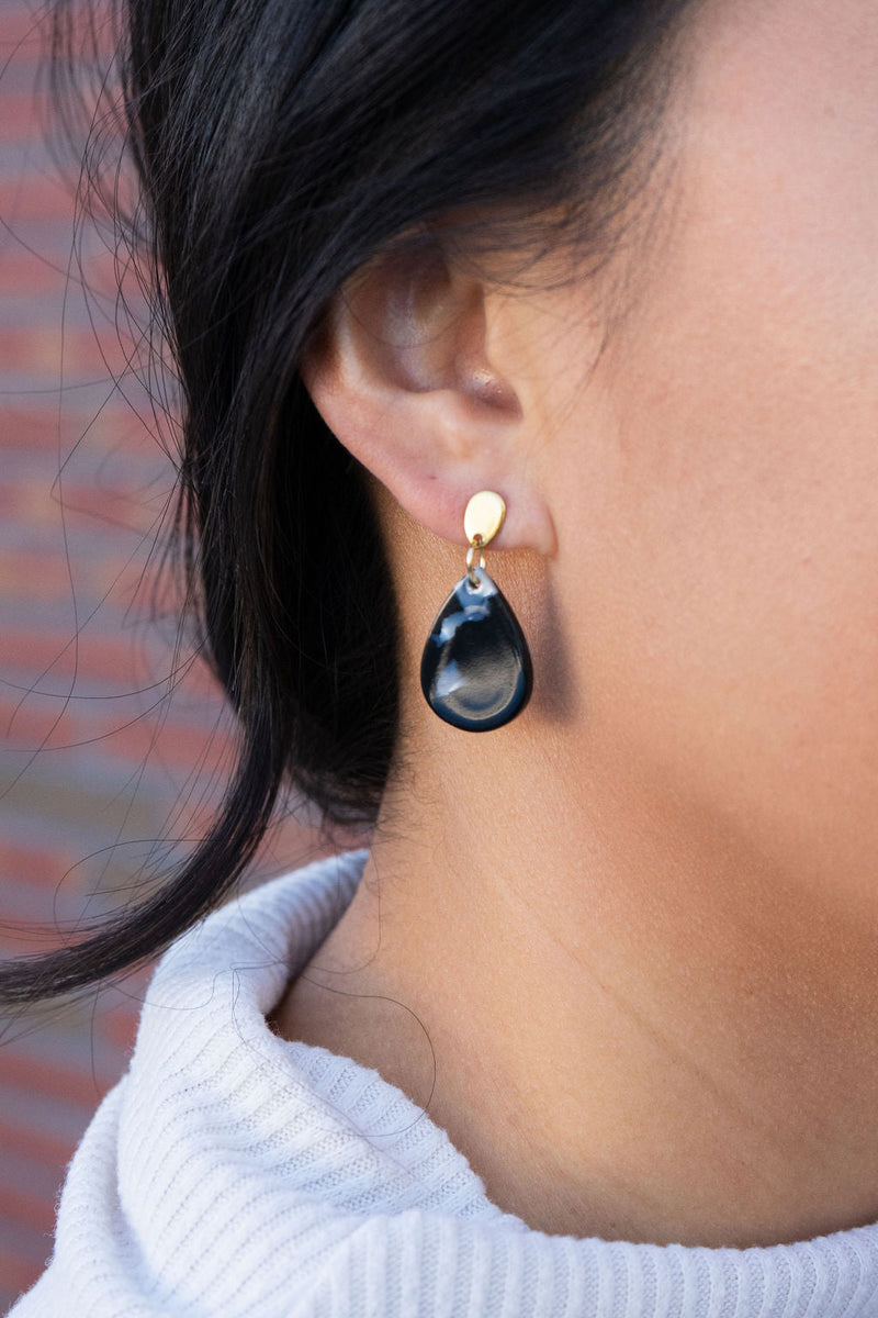 Leah Earrings - Onyx Black