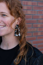 Avery Earrings- Black & White