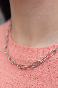 Luxe Silver Chunky Paper Clip Chain - 18"