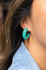 Chloe Hoops - Turquoise