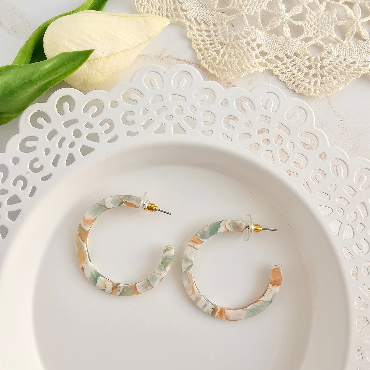 Camy Hoops - Creamsicle Mint