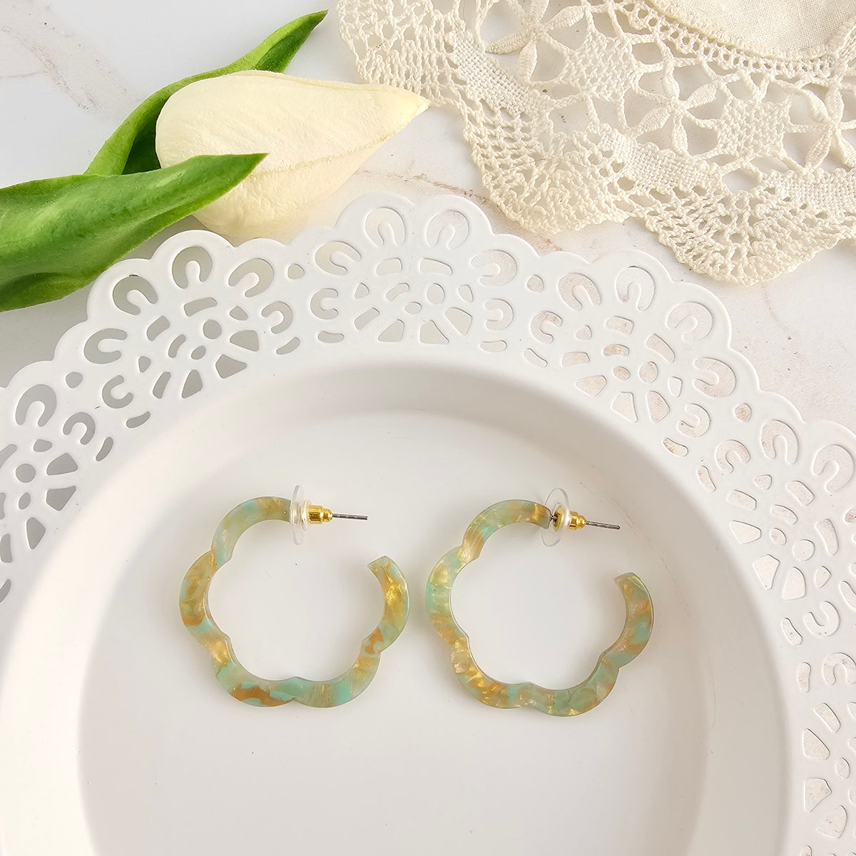Posey Hoops - Champagne Mint