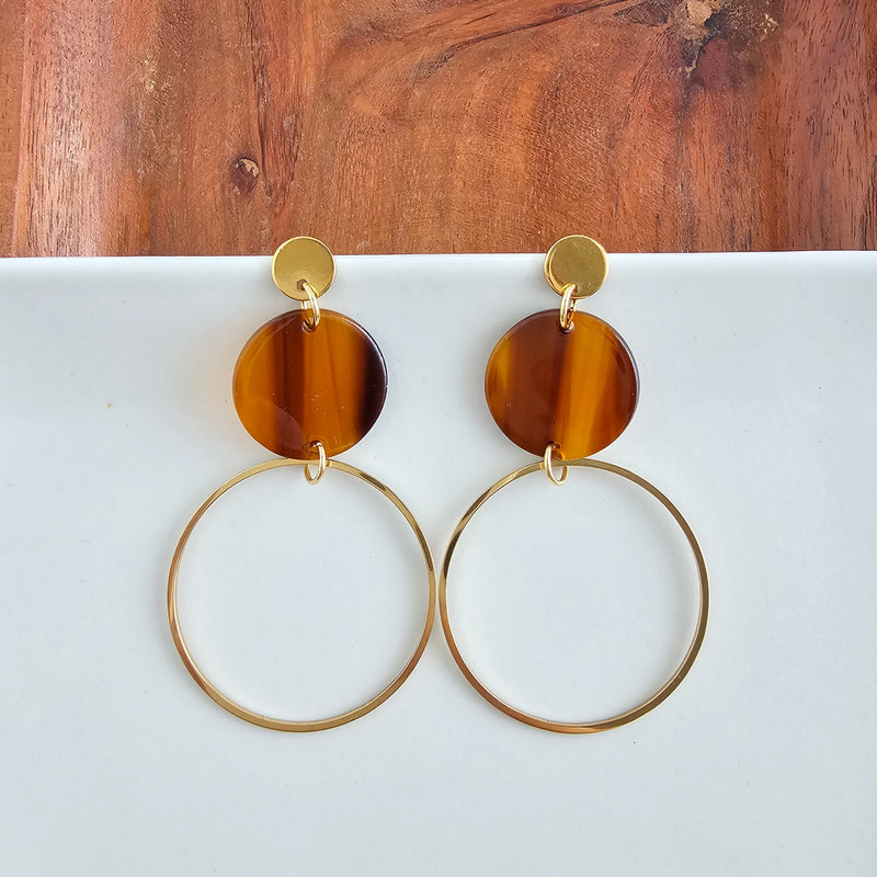 Sadie Earrings - Walnut