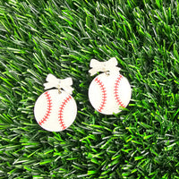Bow Baseball Earrings
