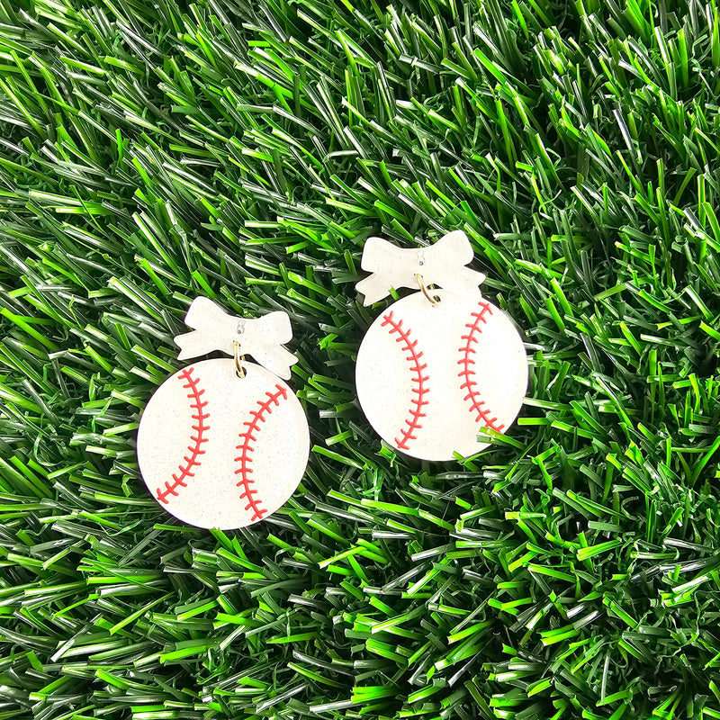 Bow Baseball Earrings