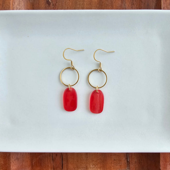 Emma Earrings - Ruby Red