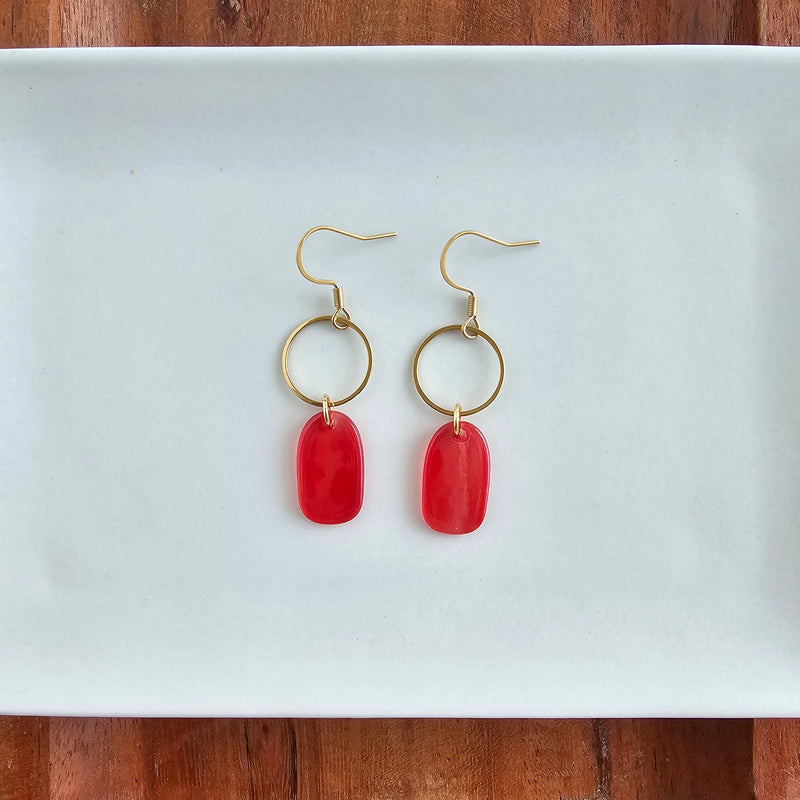 Emma Earrings - Ruby Red