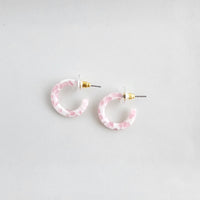Micro Cam Mini Hoops - Powder Pink Dot