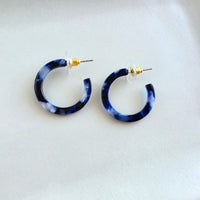 Cam Mini Hoops - Midnight Marble