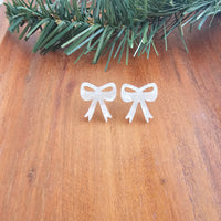Bow Studs - White Shimmer