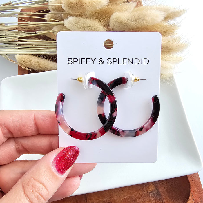 Camy Hoops - Burgundy