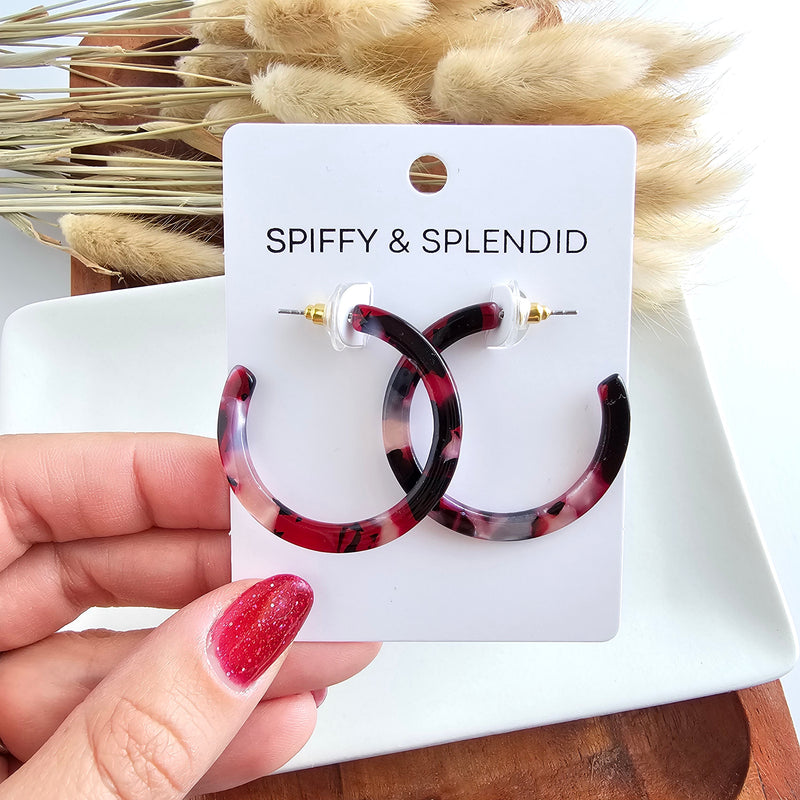 Camy Hoops - Burgundy