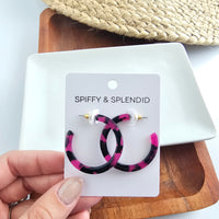 Camy Hoops - Fuchsia Tortoise