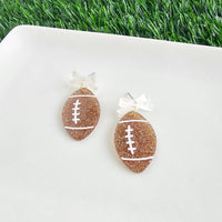 Bow Football Earrings