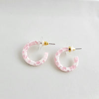 Micro Cam Mini Hoops - Powder Pink Dot