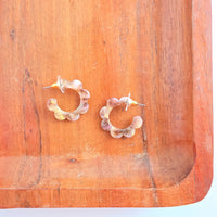 Flora Mini Hoops - Shimmering Taupe