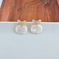 Bow Pumpkin Patch Earrings - Cashmere & Cream
