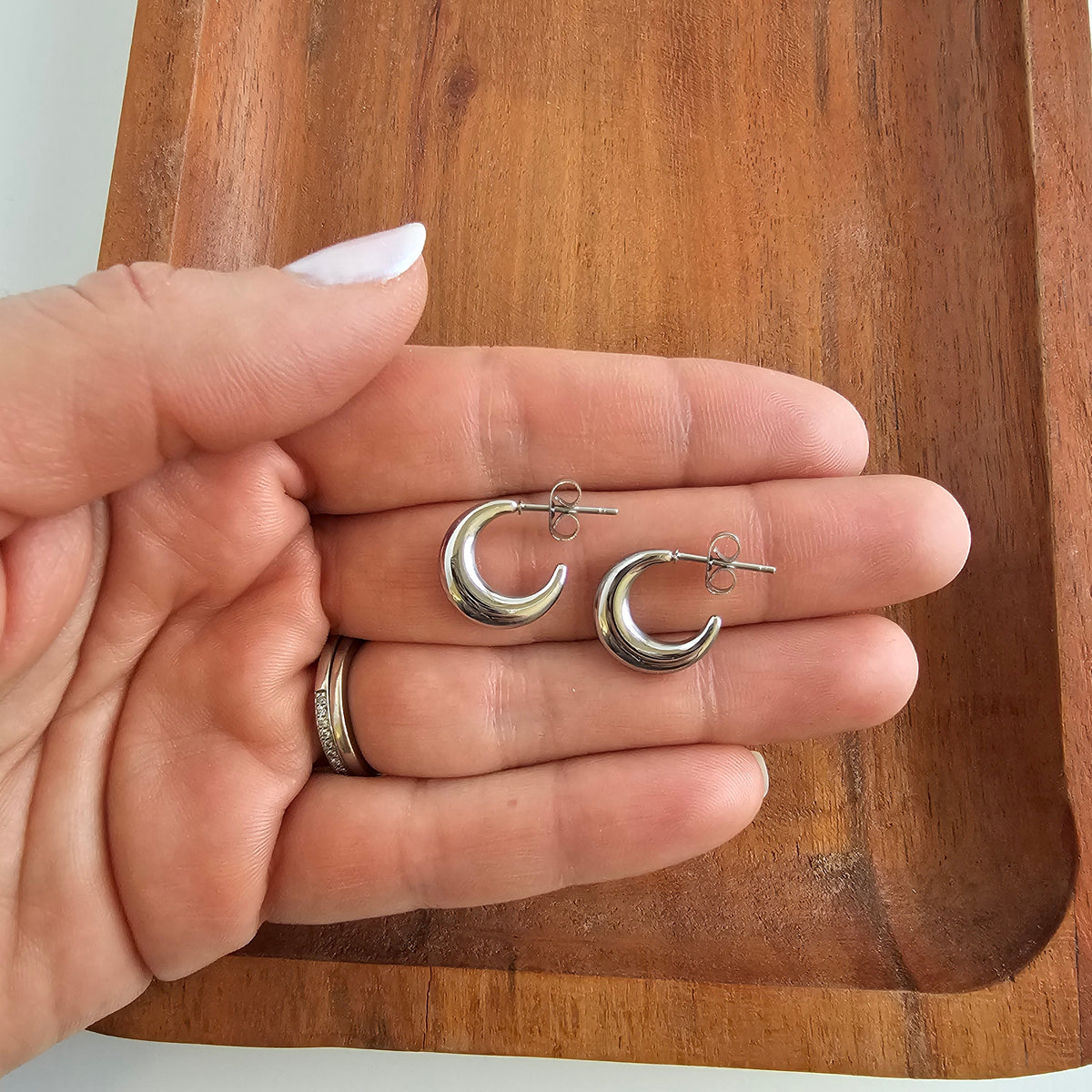 Luxe Selena Hoops - Mini - Silver