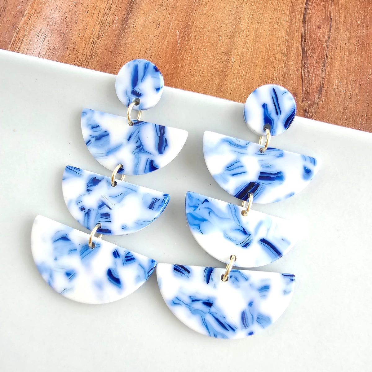 Kennedy Earrings - Greek Goddess Blue