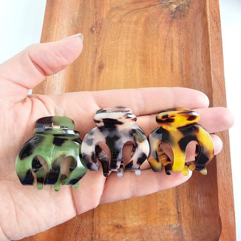 Claire Hair Claw Trio - Olive Tortoise, Blonde Tortoise, and Tortoise