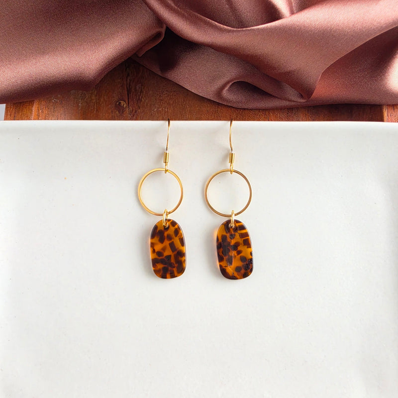 Emma Earrings - Amber Dot