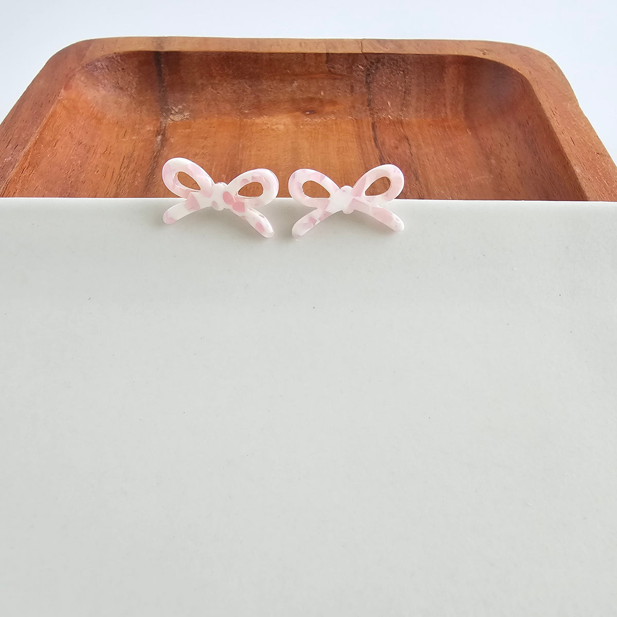 Bowie Studs - Powder Pink Dot