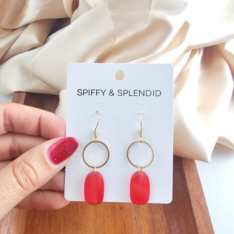Emma Earrings - Ruby Red