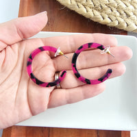 Camy Hoops - Fuchsia Tortoise